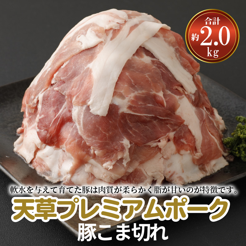 S058-021_天草プレミアムポーク 豚こま切れ 約2.0kg(約500g×4パック)